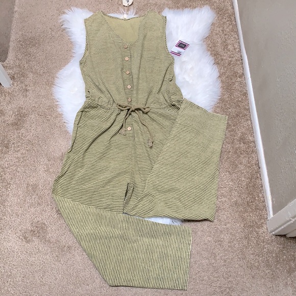 easel Pants & Jumpsuits Easel Olive Green And Black Striped